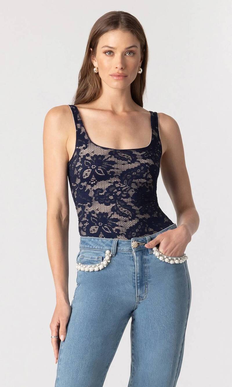 NEW GENERATION LOVE gigi lace bodysuit in dusk/beige